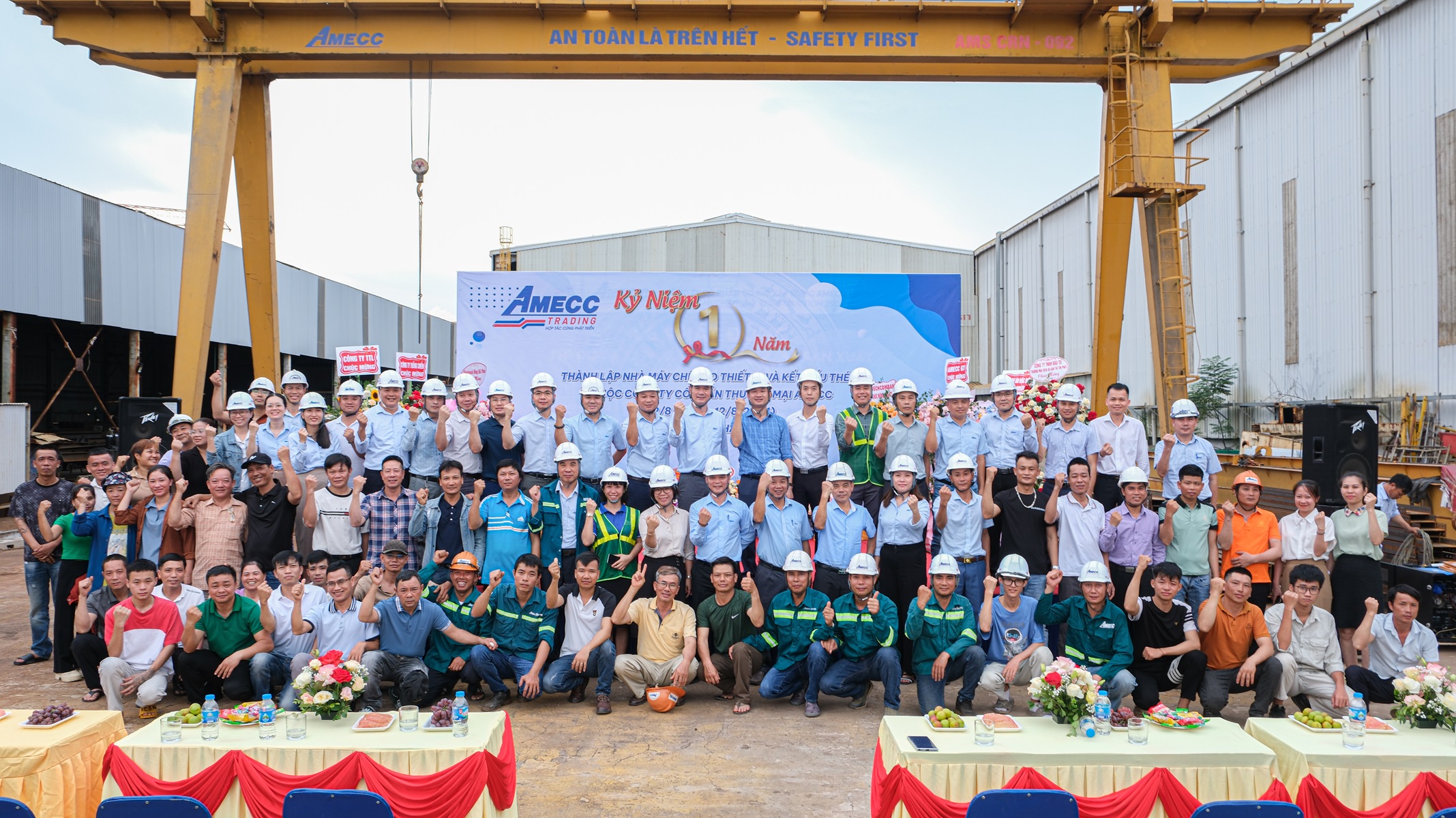 Lễ kỉ niệm 1 năm thành lập Nhà máy chế tạo thiết bị và kết cấu thép & lễ khánh thành Nhà điều hành Công ty cổ phần thương mại AMECC
